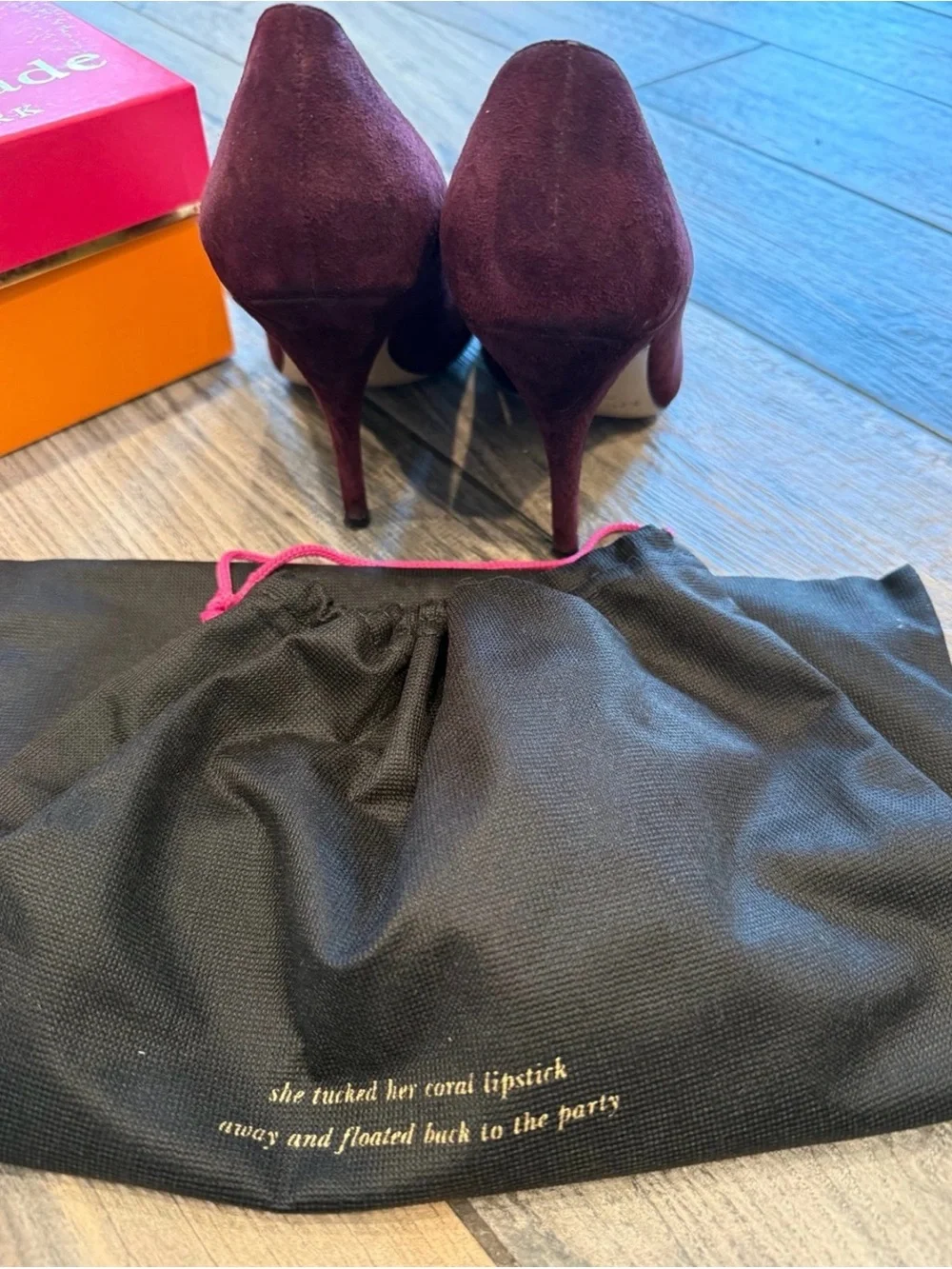 kate spade Burgundy Suede Pointed-Toe Stiletto Pumps